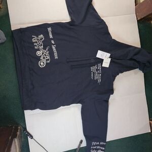 Coach Navy Hoodie with White Graphics